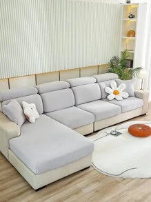 1pc Corn Velvet Elastic Sofa Cushion Cover, Modern Style Anti-scratch & Slip, Pet Protector, For L-shaped & 1/2/3/4-seats Couches, All Seasons