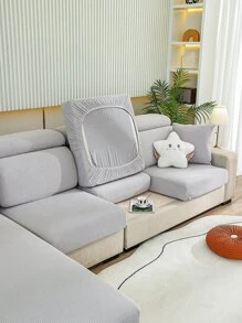 1pc Corn Velvet Elastic Sofa Cushion Cover, Modern Style Anti-scratch & Slip, Pet Protector, For L-shaped & 1/2/3/4-seats Couches, All Seasons