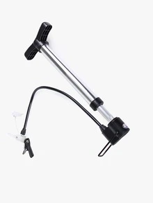 1pc Silver Alloy Inflator Pump For Bikes, Basketballs, Volleyballs, Soccer Balls, Swimming Rings, And Balloons - Silver - View 4