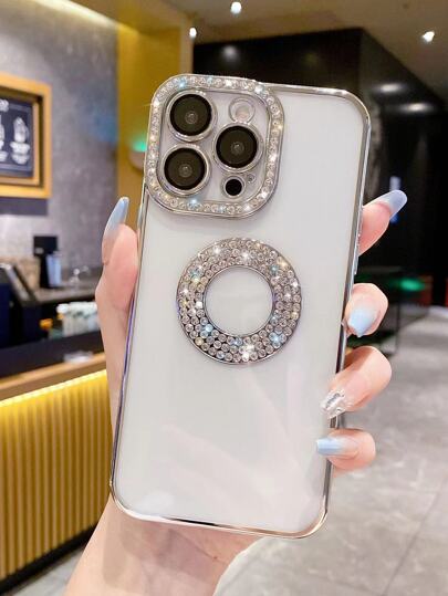 Husă pentru telefon cu decor cu strasuri