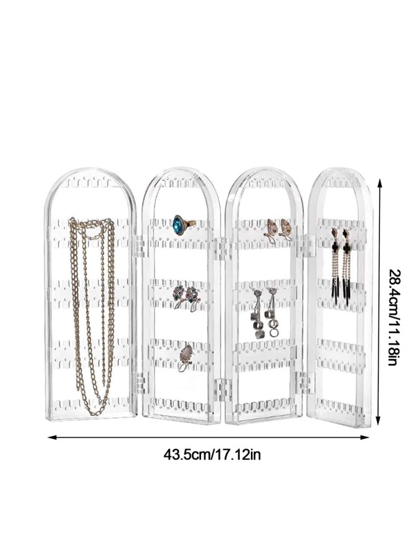 Large Jewelry Organizer With 4door Earring Holder, Foldable Jewelry