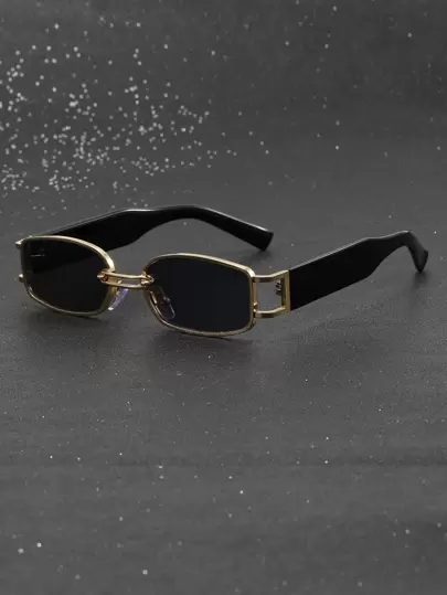 1pc Women's Square Shape Hollow Out Narrow Metal Frame Punk Fashion Sunglasses Suitable For Daily Wear Elegant Sunglasses Beach Sun Glasses Beach Accessories For Women Sun Glasses Sunglasses Shades Basics And Suit For Sweater Jeans Sweatpants Hoodie Jackets Dress And Long Sleeve Shirt Fashionable Shade Elegant Outfit Family Outings Travel Vacation Holiday For Summer Beach Vacation,Outdoor,Travel