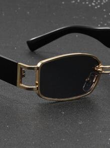 1pc Women's Square Shape Hollow Out Narrow Metal Frame Punk Fashion Sunglasses Suitable For Daily Wear Elegant Sunglasses Beach Sun Glasses Beach Accessories For Women Sun Glasses Sunglasses Shades Basics And Suit For Sweater Jeans Sweatpants Hoodie Jackets Dress And Long Sleeve Shirt Fashionable Shade Elegant Outfit Family Outings Travel Vacation Holiday For Summer Beach Vacation,Outdoor,Travel