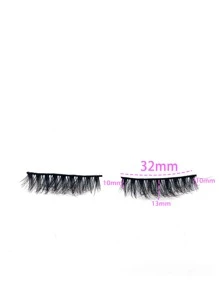 5 pares natural fibra largo , ligero , 3d rizado & denso Pestañas postizas - Negro - Ver 4