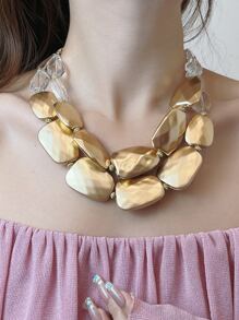 1入組時尚多層彩色串珠項鍊適合女士 - 彩色 - 查看 1