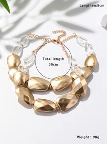 1入組時尚多層彩色串珠項鍊適合女士 - 彩色 - 查看 3