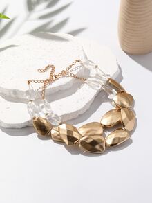 1入組時尚多層彩色串珠項鍊適合女士 - 彩色 - 查看 2