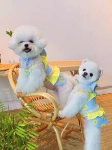 1入組花卉印花寵物比基尼適合狗和貓游泳