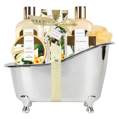 Spa Luxetique Mother's Day Gifts 8 Pcs Bath Sets For Women, Spa Gift Baskets, Rose Bath Gifts Set, Relaxing Spa Kit Includes Bath Bombs, Bath Salts, Bubble Bath, Best Gift Set For Women Birthday, Holiday