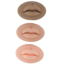 3pcs/Set Tattoo Practice Lips Light Skin /Dark Skin /Brown/White Silicone Microblading Practice Skin 3D Lip Skin Tattoo Cosmetic Makeup Lips Training