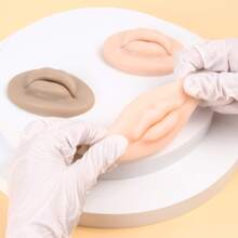 3pcs/Set Tattoo Practice Lips Light Skin /Dark Skin /Brown/White Silicone Microblading Practice Skin 3D Lip Skin Tattoo Cosmetic Makeup Lips Training