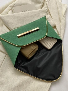 nuevo dama Sobre Bolso clutch - Verde - Ver 2