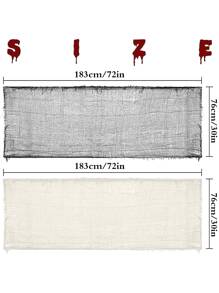 Halloween Party Decoration Two Tone Ghost House Decorative Gauze Terrifying Background Cloth - Black and White - View 3