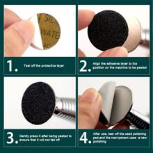 50Pcs With 120 Mesh Shaft 25Mm Electric Foot File Sandpaper Pedicure Disc For Dead Skin Remove Tools Set Replaceable Files Callus Feet Polisher Pedicure Manicure Tool Set - Black - View 3