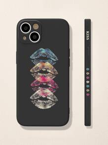 Lip Pattern Phone Case With Lanyard,International Version, Not The Domestic Version - Multicolor - View 2