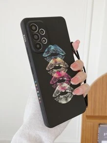 Lip Pattern Phone Case With Lanyard,International Version, Not The Domestic Version - Multicolor - View 5