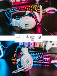GX1新款電子耳機批發流行帶麥克風的耳機 - 黑與白 - 查看 4