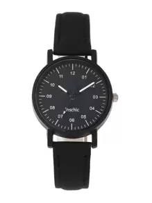 1 Pieza Reloj De Pulsera Negro Para Mujer Con Números Y Marcadores Árabes - Negro - Ver 4