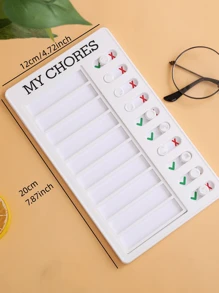 1入組白色自律時間管理卡沖床/穿孔 - 白色 - 查看 3