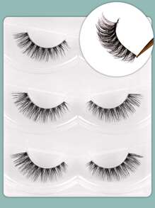 Himirell 3 Pairs/Package 5-15mm Lengthening False Eyelashes, Suitable For Daily Wear And Dating - Black - View 1