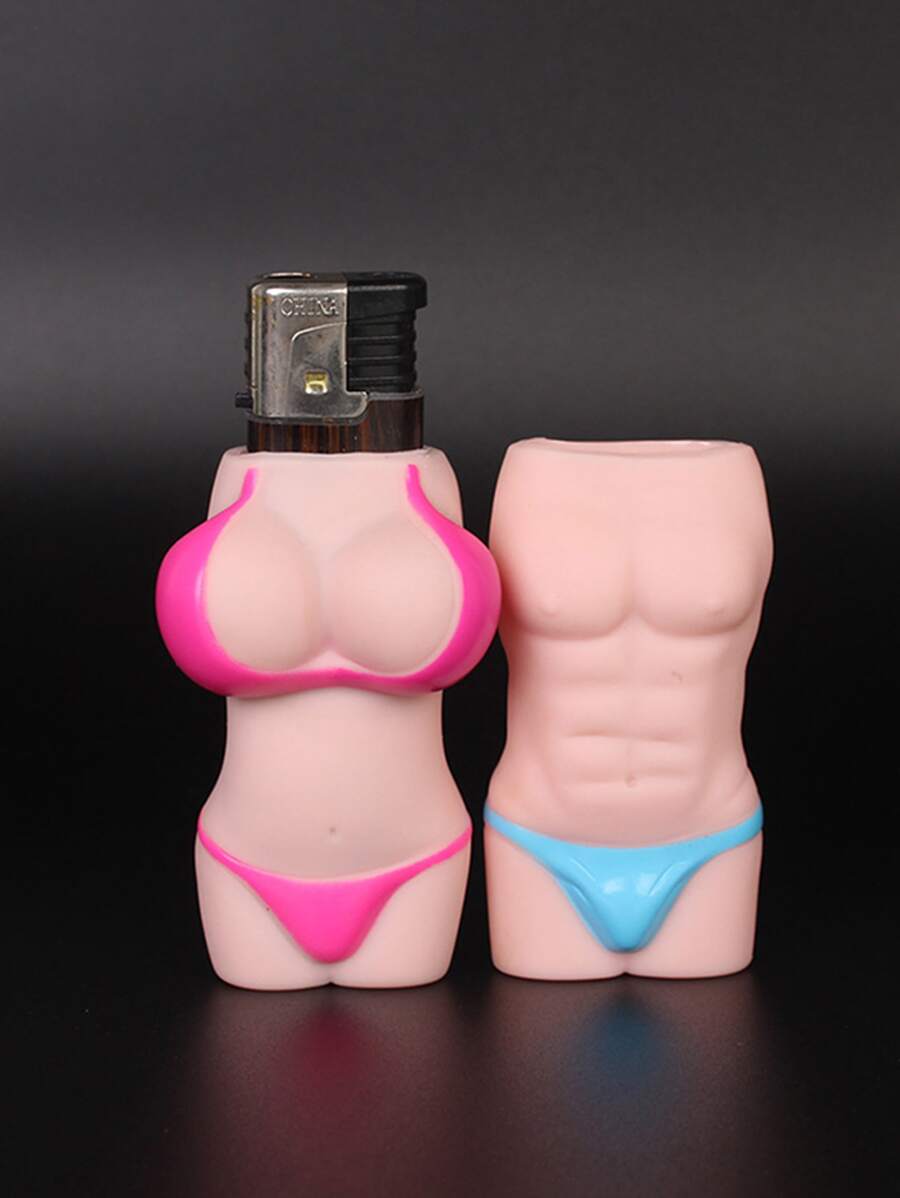 1PC Waterproof Plastic Lighter Protective Cases Personalized Creative Cigarette Lighter Case Couple Lighters Cover Decompression Toy - B - View 1