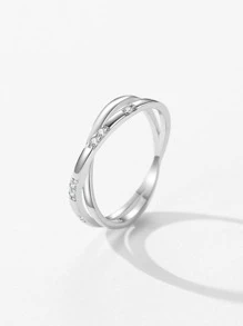 1 Máy Tính Thanh Lịch Bạc 925 Hình Học Nhẫn Tinh Tế Thanh Lịch Cho Nữ Đính Hôn Kỷ Niệm Quà Kỷ Niệm - Bạc - Xem 4