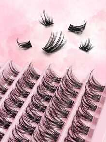 Asiteo 120 sợi mi giả dày dặn kiểu hoạt hình, tự nối mi tại nhà. - màu đen - Xem 6