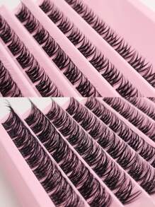 Asiteo 90pcs Cartoon Style Thick Eyelash Extensions, DIY Eyelash Cluster, Individual Eyelash Extensions For Home Use - Black - View 6