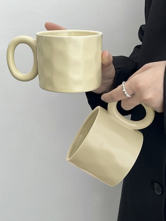 1 件装女孩陶瓷马克杯，极具吸引力的情侣水杯，适合家庭早餐牛奶和咖啡，INS 风格