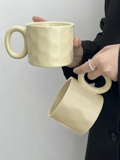 1 件装女孩陶瓷马克杯，极具吸引力的情侣水杯，适合家庭早餐牛奶和咖啡，INS 风格
