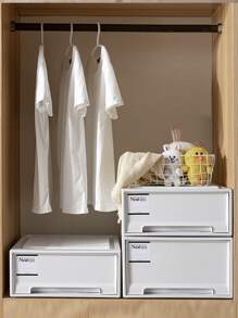 1pc Clothes Storage Box - White - View 6