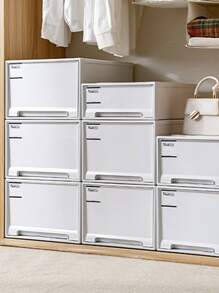 1pc Clothes Storage Box - White - View 5