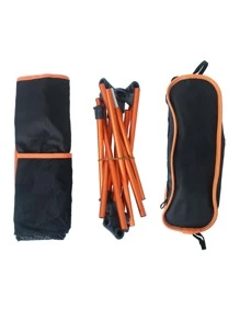 1入組可折疊野營椅子,鋁合金釣魚椅,便攜&透氣設計帶便利收納袋,月亮椅子適用於戶外露營,垂釣,海灘&燒烤,橘色 - 橘色 - 查看 7