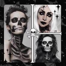 beauty glazed Face Body Paint Stick, High Pigmented Oil Based Face Makeup Body Paint Stick For Halloween Costume Cosplay Parties SFX Makeup Special Effects - 黑色 - 查看 4