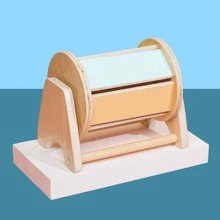1套蒙特梭利紡織鼓木質教育玩具-早期智力發展，學校，學生，文具，學校用品 - 彩色 - 查看 6