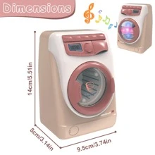 Washing Machine Laundry Set for Kids,Pretend Toy Play Washer and Dryer Set Laundry Playset Machine for Kids,Toy Toddler Mini Washing Machine Little Washer - Black - View 8