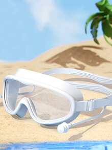 peipo 1 Miếng Lớn Khung trang trí Không thấm nước Chống sương mù Trong sáng Tầm nhìn Kính bơi - trắng - Xem 10