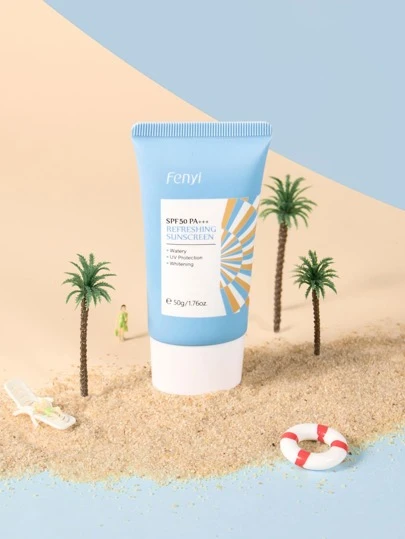  Crema Refrescante de Protector Solar FENYI, 1 Caja 50g, SPF50+ Blanqueamiento Hidratante, Absorción Rápida, No-graso, Adecuado Para Casa o Viaje