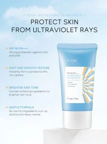 FENYI清爽防曬霜，1盒50克，SPF50+美白保濕，快速吸收，不油膩，適用於家庭或旅行 - 藍色 - 查看 3