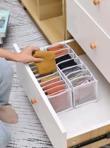 1 Miếng Kiểu-Ngăn kéo
 Đồ lót Hộp trữ vớ Với Nhiều Ngăn - trắng - Xem 5