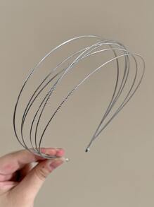 一套5个金属细发箍，简约独特设计，适合派对、休闲、街头风格，优雅头饰，发箍，发圈，发饰，头饰