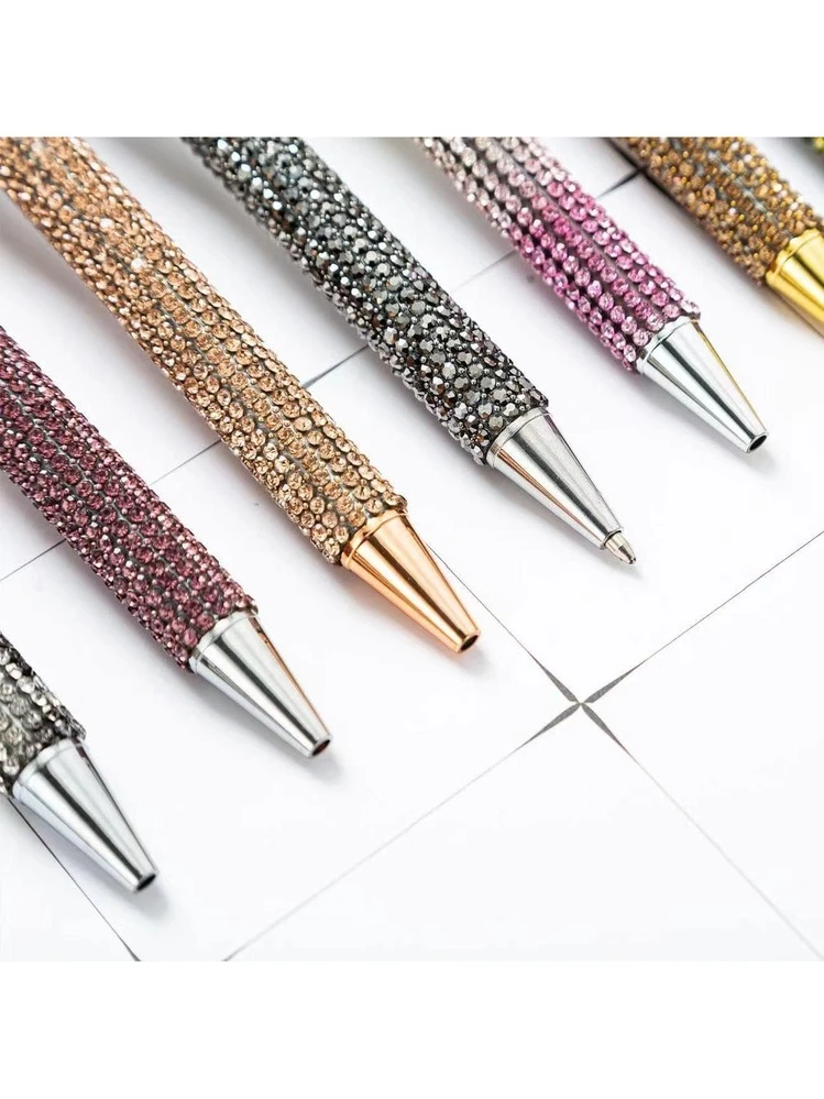 Beadable Penna A Sfera Retrattile Con Strass - Elegante E Scorrevole, Per Studenti E Ufficio - 4