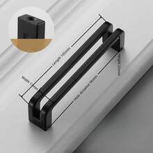 1 Máy Tính Hiện Đại Đơn Giản Hợp Kim Kẽm Rỗng Tay Cầm Màu Đen Cửa Tủ Tủ Quần Áo Cửa Tủ Giày Tay Cầm Ngăn Kéo, Đồ Nội Thất Phụ Kiện Phần Cứng - màu đen - Xem 4