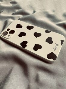 2 Peças Capa De Telefone Com Padrão De Coração Compatível Com Iphone15/15Plus/15Pro/15Promax - Multicolorido - Ver 5