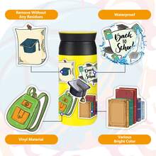 100入組/套卡通圖案貼紙,簡約風教室電腦剪貼簿塗鴉貼紙 - 彩色 - 查看 4