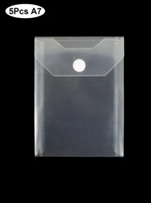 5包A7透明&郵票收納袋透明塑料適用於DIY剪貼簿紙卡工藝收納支架 - 無色 - 查看 1