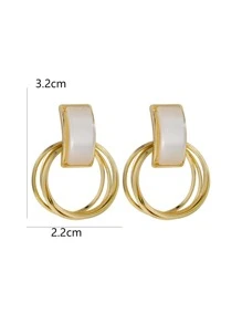 1 Paar minimalistische luxuriöse geometrische Vintage-Ohrringe, geeignet für den täglichen Gebrauch - Goldgelb - Übersicht 5