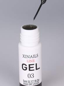 5 毫升黑色凝膠襯墊美甲、漩渦線法式指甲繪畫凝膠拋光劑,瓶裝內置薄美甲刷浸泡美甲繪畫凝膠 - 黑色 - 查看 6