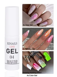 5毫升白色法式美甲凝胶UV LED彩绘凝胶美甲设计DIY绘画半永久指甲油 - 白色 - 查看 3