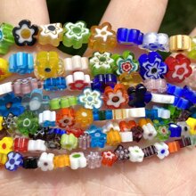 1股 4-10 毫米花燈玻璃扁珠圓形間隔散珠女式珠寶製作 DIY 手鍊工藝品配件禮品 - 彩色 - 查看 3